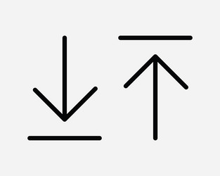 download upload line icon up down arrow load data vector