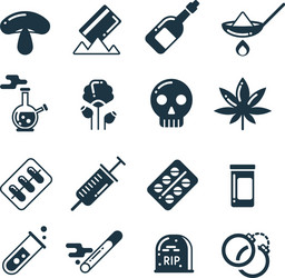 Drug Abuse Icons - Addiction & Substance Use Vector Image