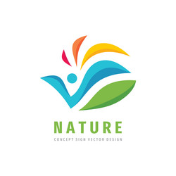 Nature people concept design abstract human vector