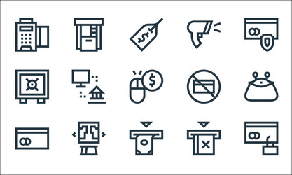 payment line icons linear set quality vector image