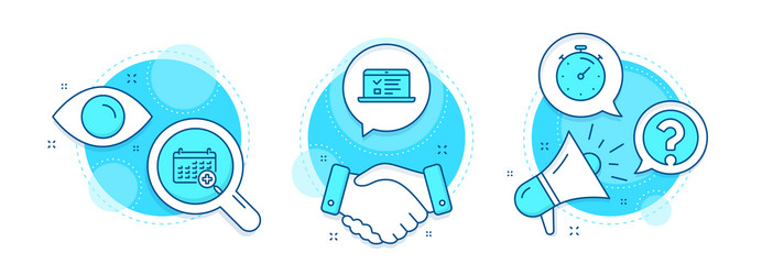 timer web lectures and question mark icons set vector image