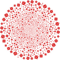 dice swirl exploding globula vector image