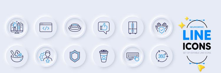security creative design and seo script line vector image