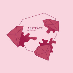 Abstract polygonal object and splashes vector