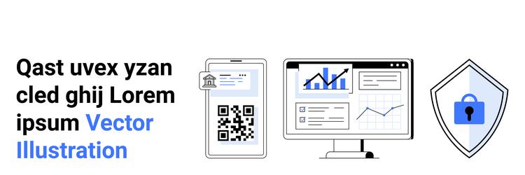digital data analysis with qr code statistics vector image