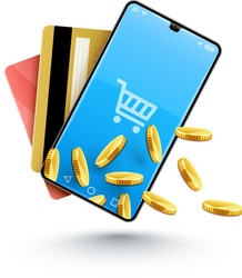 Smartphone online shopping vector