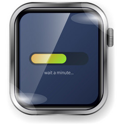 smartwatch loading screen ui with colorful vector image