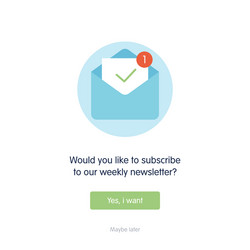 subscribe an e-mail pop up vector