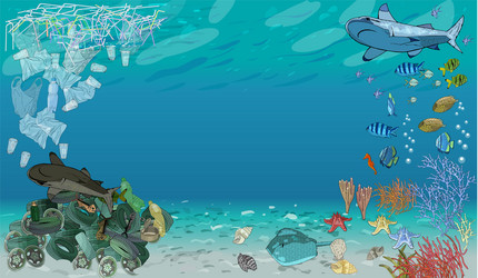 template with different types plastic garbage vector image