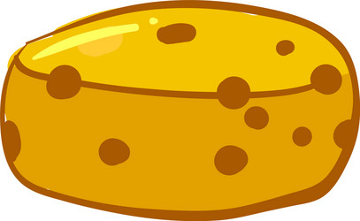 big round cheese on white background vector