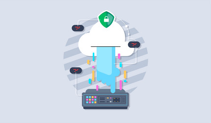 cloud service internet and computer communication vector image