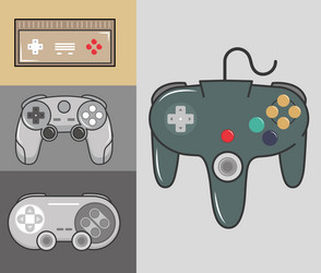 control video game icons flat vector