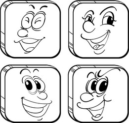 Four square faces vector