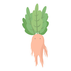 Garden mandrake icon cartoon root mandragora vector