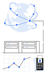 Global Data & Analytics Network vector image