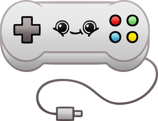 gradient shaded cartoon game controller vector image