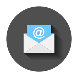 mail envelope icon in flat style email message vector image