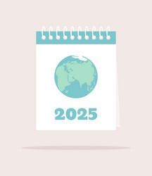notebook with earth globe and number 2025 vector image