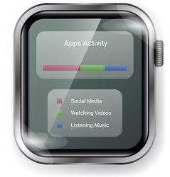 smartwatch screen time usage report ui display vector image