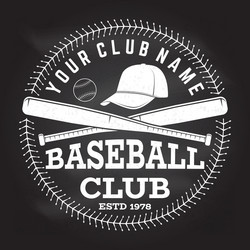 Baseball Club Badge - Chalkboard Concept Vector Image