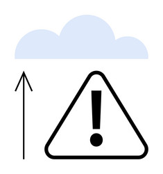 cloud computing alert with upward arrow vector image