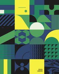 deconstructed abstract pattern design vector image
