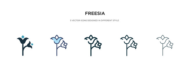 freesia icon in different style two colored vector