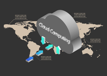 graphics cloud computing concept data transfer vector image