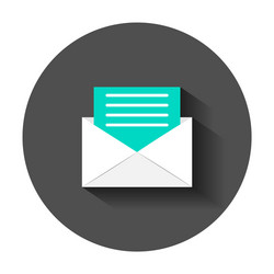 mail envelope icon in flat style email message vector image
