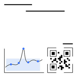 data visualization with graph and qr code vector image