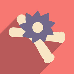 flat with shadow icon and mobile application vector image