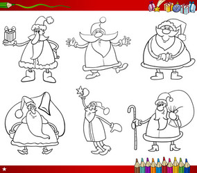 santa on christmas coloring book Vector Image
