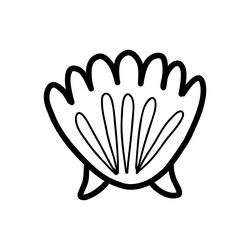 Seashell in doodle style Royalty Free Vector Image