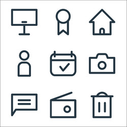 user interface line icons linear set quality vector image