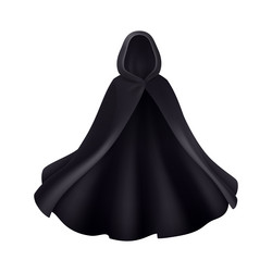 Realistic black cloak set isolated Royalty Free Vector Image