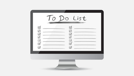 Businessman to do list checklist with computer vector