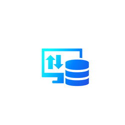 Database and computer data transfer icon vector