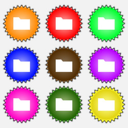 Document folder icon sign a set of nine different vector