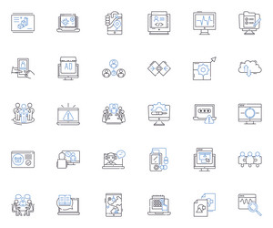 Email ads line icons collection promotions vector