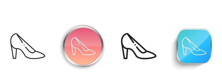 heel icon thin linear regular and button style vector image