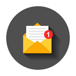 Mail envelope icon in flat style email message vector