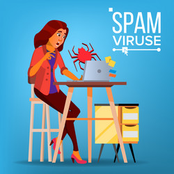 spam virus concept woman internet vector