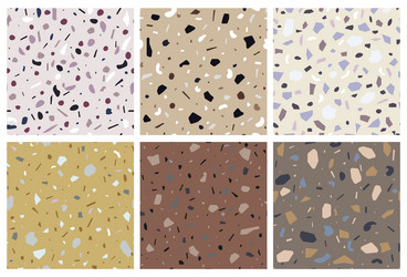 Terrazzo seamless pattern flooring mosaic texture Vector Image