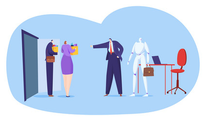 work automation with robot vector image