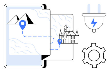 digital navigation concept featuring map location vector image
