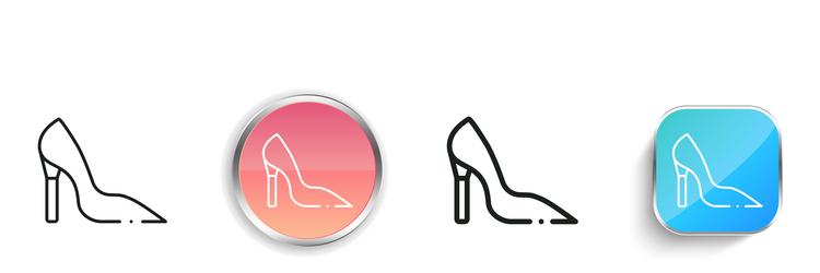 heels icon thin linear regular and button style vector image