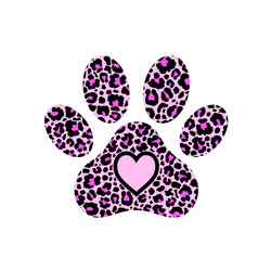 paw print filled with leopard pattern vector image