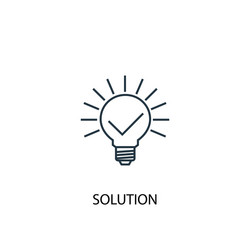 solution concept line icon simple element vector image