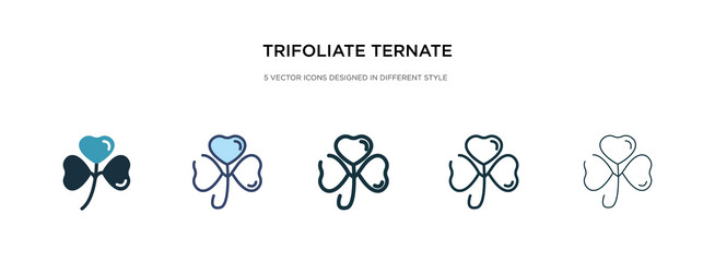 trifoliate ternate icon in different style two vector image