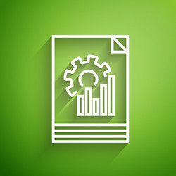 white line document with graph chart icon isolated vector image